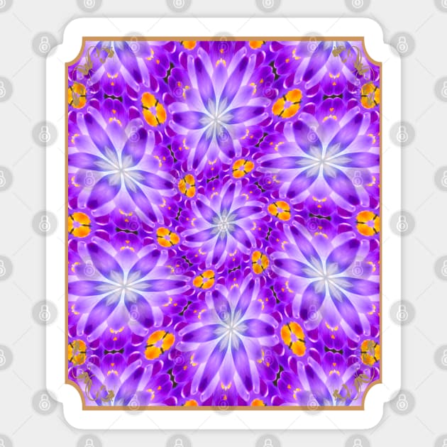 Pretty Purple Flower Pattern Sticker by PatternFlower